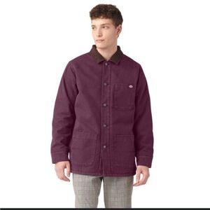 BNWT Dickies Stonewashed Duck Lined Chore Coat Stonewashed Grape Wine Small XS S